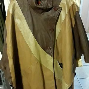 Vintage leather poncho